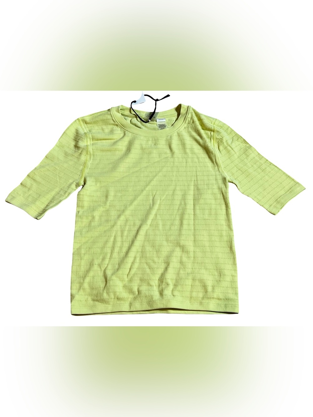 Calia women’s Seamless Crop Tee Fresh Hay Yellow size Medium breathable wicking - Picture 2 of 10